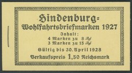 ZUSAMMENDRUCKE MH 24.2B **, 1927, Markenheftchen Hindenburgspende, Nicht Durchgezähnt, Pracht, Mi. 600.- - Zusammendrucke