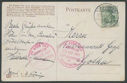 ZEPPELINPOST 2I BRIEF, 1911, Luftschiff Schwaben, Fahrt Düsseldorf-Oos, Violetter Bordstempel Type I, Abwurf BADEN-BADEN - Luft- Und Zeppelinpost