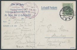 ZEPPELINPOST 3 BRIEF, 1912, Luftschiff Viktoria Luise, Hamburg-Oldenburg-Hamburg, Bordpost, Absender Zeppelin-Vielfahrer - Airmail & Zeppelin