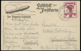 ZEPPELINPOST 19C BRIEF, 1919, Luftschiff Bodensee, Poststempel Friedrichshafen Bahnhof, Prachtkarte, Gepr. Sieger - Luft- Und Zeppelinpost