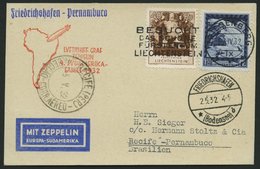 ZULEITUNGSPOST 157 BRIEF, Liechtenstein: 1932, 4. Südamerikafahrt, Prachtkarte - Zeppelins