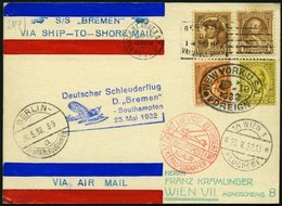 KATAPULTPOST 80a BRIEF, 25.5.1932, &quot,Bremen&quot, - Southampton, US-Landpostaufgabe, Prachtbrief - Briefe U. Dokumente