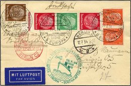 KATAPULTPOST 164c BRIEF, 12.7.1934, Europa - Southampton, Deutsche Seepostaufgabe, Frankiert U.a. Mit S 109, Drucksache, - Covers & Documents