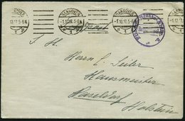 LUFTFAHRT IM I. WELTKRIEG 1917, FLIEGER-ERSATZ-ABTEILUNG 5, Violetter Briefstempel Auf Brief Von HANNOVER Nach Haseldorf - Flugzeuge