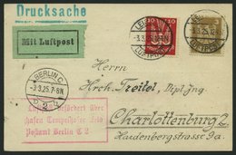 LUFTPOSTBESTÄTIGUNGSSTPL 9-02a BRIEF, BERLIN, Flughafen, R3 In Rot, Drucksache Von LEIPZIG Nach Charlottenburg, Prachtka - Airmail & Zeppelin