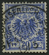 DP CHINA V 48d O, 1893, 20 Pf. Violettultramarin, Stempel KDPAG SHANGHAI, Pracht, Gepr. Bothe - Deutsche Post In China