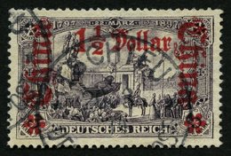 DP CHINA 36A O, 1905, 11/2 D. Auf 3 M., Ohne Wz., Gezähnt A, Stempel TSCHIFU, Ein Paar Stumpfe Zähne Sonst Pracht, Gepr. - Deutsche Post In China