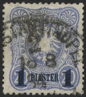 DP TÜRKEI 3b O, 1884, 1 PIA. Auf 20 Pf. Violettultramarin, Aufdruck Blauschwarz, üblich Gezähnt Pracht, Mi. 90.- - Turkey (offices)