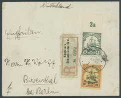 DEUTSCH-OSTAFRIKA 31,34 BRIEF, 1911, 4 H. Dunkelgrün, Oberrandstück Und 20 H. Dunkelorange/gelbschwarz Auf Helgelb, Mit  - Deutsch-Ostafrika