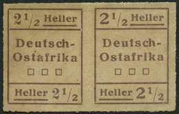 DEUTSCH-OSTAFRIKA III W2 (*), 1916, 21/2 H. Schwärzlichbraun, Type II Und I, Im Waagerechten Paar, Pracht, Mi. 350.- - Deutsch-Ostafrika