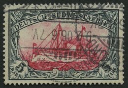 DSWA 23 O, 1901, 5 M. Grünschwarz/bräunlichkarmin, Ohne Wz., Pracht, Mi. 200.- - German South West Africa