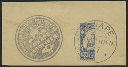 KAROLINEN 10H BrfStk, 1910, 20 Pf. Halbiert, Sog. 3. Ponape-Ausgabe, Prachtbriefstück, Fotoattest Jäschke-L., (3000.-) - Caroline Islands