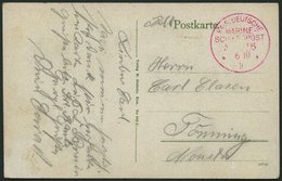 MSP VON 1914 - 1918 ?16 Roter Marinepoststempel, 6.10.1916, Feldpost-Ansichtskarte, Pracht - Schiffahrt