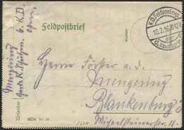 LETTLAND 1527 BRIEF, K.D. FELDPOSTEXP. DER 6. KAVALLERIE-DIV., 10.2.16, Auf Feldpostbrief Nach Blankenburg/Harz Mit Feld - Lettland