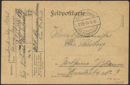 LETTLAND 2121I BRIEF, KAIS. DEUTSCHE FELDPOSTSTATION NR. 213, Type I, 23.9.15, Auf Feldpost-Vordruckkarte Mit Feldpostad - Lettland