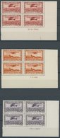 SAARGEBIET 195-98 Br VB **, 1934, Flugpost In Unteren Rechten Eckrandviererblocks Mit Druckdaten, Dabei Auch Die Abarten - Other & Unclassified