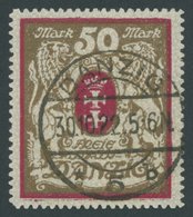 FREIE STADT DANZIG 100Xb O, 1922, 50 M. Lilarot/gold, Wz. X, Zeitgerechte Entwertung DANZIG 5b, Pracht, Fotobefund Grube - Sonstige & Ohne Zuordnung