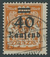 FREIE STADT DANZIG 158 O, 1923, 40 T. Auf 200 M. Rotorange, Zeitgerechte Entwertung, Pracht, Kurzbefund Gruber, Mi. 280. - Sonstige & Ohne Zuordnung