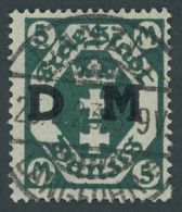 DIENSTMARKEN D 30X O, 1923, 5 M. Schwärzlichopalgrün, Wz. 3X, Zeitgerechte Entwertung DANZIG-LANGFUHR Z, Pracht, Fotoatt - Sonstige & Ohne Zuordnung