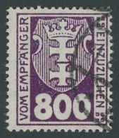 PORTOMARKEN P 20X O, 1923, 800 Pf. Dunkelpupur, Zeitgerechte Entwertung (DANZIG) 5 (b), Pracht, Fotoattest Soecknick, Mi - Sonstige & Ohne Zuordnung