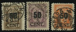 MEMELGEBIET 198-200 O, 1923, 50 C. Auf 300 M. - 50 C. Auf 500 M., 3 Werte Feinst/Pracht, Kurzbefund Huylmans, Mi. 75.- - Memelgebiet 1923