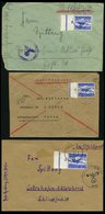 FELDPOSTMARKEN 1A BRIEF, 1942, Zulassungsmarke, Gezähnt, 3 Linke Randstücke (Nr. 3,5 Und 6) Je Auf Luftfeldpostbriefen,  - Besetzungen 1938-45