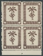 FELDPOSTMARKEN 5a VB (*), 1943, Tunispäckchenmarke Im Unterrandviererblock, Ohne Gummi, Pracht - Besetzungen 1938-45