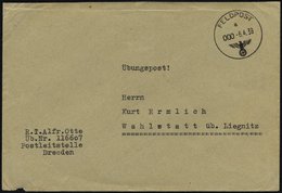 FELDPOST II. WK BELEGE 1939, Feldpostbrief über Die Postleitstelle Dresden Nach Schlesien Als Übungspost Deklariert, Fei - Occupation 1938-45