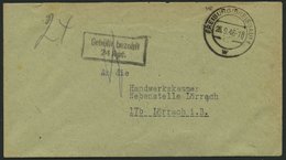 ALL. BES. GEBÜHR BEZAHLT FREIBURG (BREISGAU), 28.9.46, R2 Gebühr Bezahlt/ 24 Rpf,kleiner Prachtbrief - Sonstige & Ohne Zuordnung