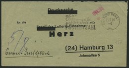 ALL. BES. GEBÜHR BEZAHLT HEIDELBERG, 21.2.46, Roter L2 Gebühr Bezahlt, Lottobrief, Feinst - Other & Unclassified