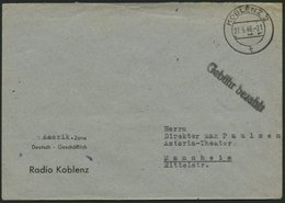 ALL. BES. GEBÜHR BEZAHLT KOBLENZ 2, 27.5.46, L1 Gebühr Bezahlt, Prachtbrief - Sonstige & Ohne Zuordnung