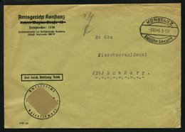 ALL. BES. GEBÜHR BEZAHLT KONSTANZ Gebühr Bezahlt, 3.10.46, Ellipsenstempel, Handschriftlich 24, Behördenbrief, Feinst - Other & Unclassified