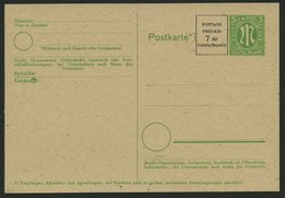 AMERIK. U. BRITISCHE ZONE - GANZSACHEN P 906 BRIEF, 1946, 7 Pf. Schwarz Neben 5 Pf. AM-Post, Ungebraucht, Pracht, Mi. 25 - Sonstige & Ohne Zuordnung