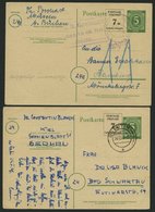 ALL. BES. GANZSACHEN P 959 BRIEF, 1946, 7 Schwarz Neben 5 Pf. Grün, 2 Gebrauchte Karten, Dabei Eine Mit Unberechtigter N - Other & Unclassified