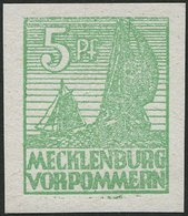 MECKLENBURG-VORPOMMERN 32xb **, 1946, 5 Pf. Mittelgrün, Kreidepapier, Pracht, Gepr. Kramp, Mi. 240.- - Other & Unclassified