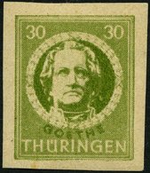 THÜRINGEN 99V1 **, Versuchsdruck: 1945, 30 Pf. Dunkelolivgrün, Ungezähnt, Pracht, Gepr. Ströh, Mi. 100.- - Other & Unclassified