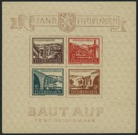 THÜRINGEN Bl. 4a **, 1946, Brückenblock, Type I, Pracht, Mi. 420.- - Sonstige & Ohne Zuordnung