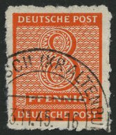 WEST-SACHSEN 118GX O, 1945, 8 Pf. Kriebitzsch, Wz. X, Leichte Bugspur Sonst Pracht, Kurzbefund Dr. Jasch, Mi. 280.- - Other & Unclassified