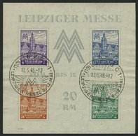 WEST-SACHSEN Bl. 5Xa O, 1946, Block Leipziger Messe, Wz. 1X, Type III, Sonderstempel, Pracht, Mi. 350.- - Other & Unclassified