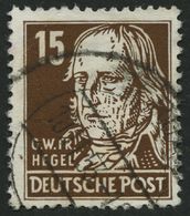 DDR 331vaXII O, 1953, 15 Pf. Dunkelbraun Hegel, Gestrichenes Papier, Wz. 2XII, Feinst, Gepr. Schönherr, Mi. 100.- - Used Stamps