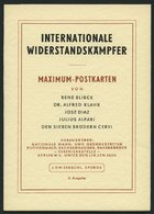 DDR 918-22 BRIEF, 1962, Antifaschisten, Je Auf Maximumkarte Im Sonderheft, Pracht - Gebraucht