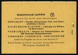 ZUSAMMENDRUCKE MH 4c2.1 **, 1968, Markenheftchen Ulbricht, Bogenzählnummer Unten, Feinst, Mi. 85.- - Zusammendrucke