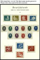 SAMMLUNGEN **, überkomplette Saubere Postfrische Sammlung DDR Von 1949-90 In 7 Leuchtturm Falzlosalben, Mit Vielen Zusam - Sammlungen