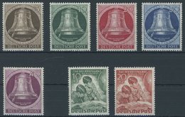 BERLIN 75-81 **, 1951, Glocke Links Und Tag Der Briefmarke, 2 Prachtsätze, Mi. 155.- - Other & Unclassified