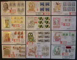 LOTS Aus 834-79 BRIEF, 1989/90, 12 Verschiedene Einschreiben Mit Mehrfachfrankaturen Vom Ersttag, Pracht - Used Stamps