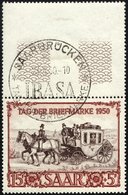 SAARLAND 291 O, 1950, 15 Fr. IBASA Mit Oben Anhängendem Leerfeld, Ersttags-Sonderstempel, Pracht, Gepr. Ney - Other & Unclassified