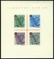 BADEN Bl. 2II/IV (*), 1949, Block Rotes Kreuz, Type IV: Roter Punkt Oben Links Am E In Blockpreis, Ungebraucht, Pracht,  - Sonstige & Ohne Zuordnung