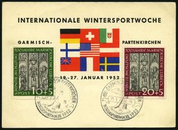 BUNDESREPUBLIK 139/40 BRIEF, 1951, Marienkirche Auf Karte Mit Sonderstempel GARMISCH PATENKIRCHEN WINTERSPORTWOCHE, 10 P - Other & Unclassified