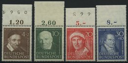 BUNDESREPUBLIK 143-46 **, 1951, Helfer Der Menschheit Vom Oberrand, Prachtsatz, Gepr. A. Schlegel - Sonstige & Ohne Zuordnung