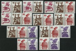 ZUSAMMENDRUCKE W 47-56 **, 1974, Unfallverhütung, Komplette Garnitur, Pracht, Mi. 54.- - Used Stamps